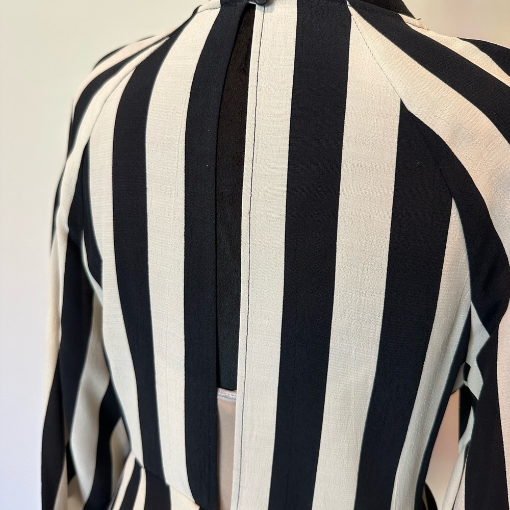 Topshop Black and White Striped Blouse - Picture 7 of 8